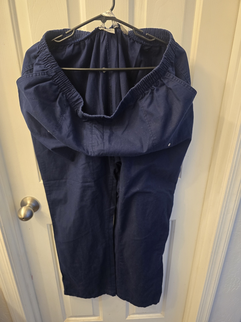 Allison Daley Navy Elastic-Waist Straight Pants